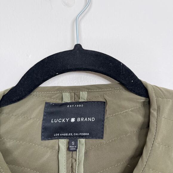 Lucky Brand Quilted Liner Jacket Olive Green Small S Full Zip Lightweight Womens - Picture 9 of 13